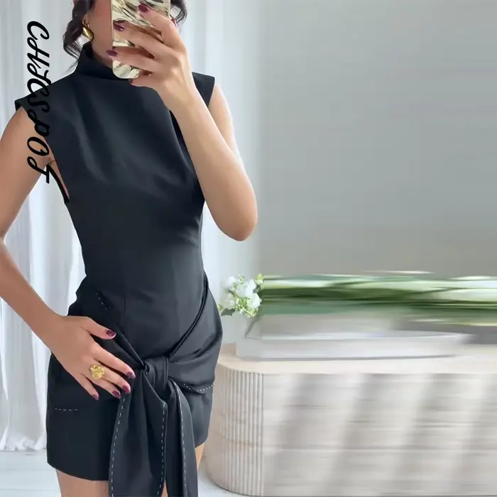 Robe topstitching à lacets en polyester et lin pour femmes style fairycore occasions spéciales