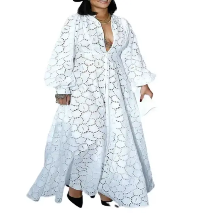 Robe longue blanche élégante ample et décontractée style bohème chic pour femmes occasions spéciales mariage soirées festives