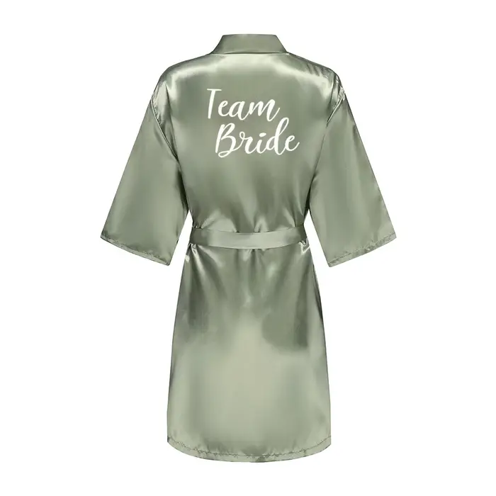 Enge Green-Robe Courte de Demoiselle d'Honneur en Satin pour Femme