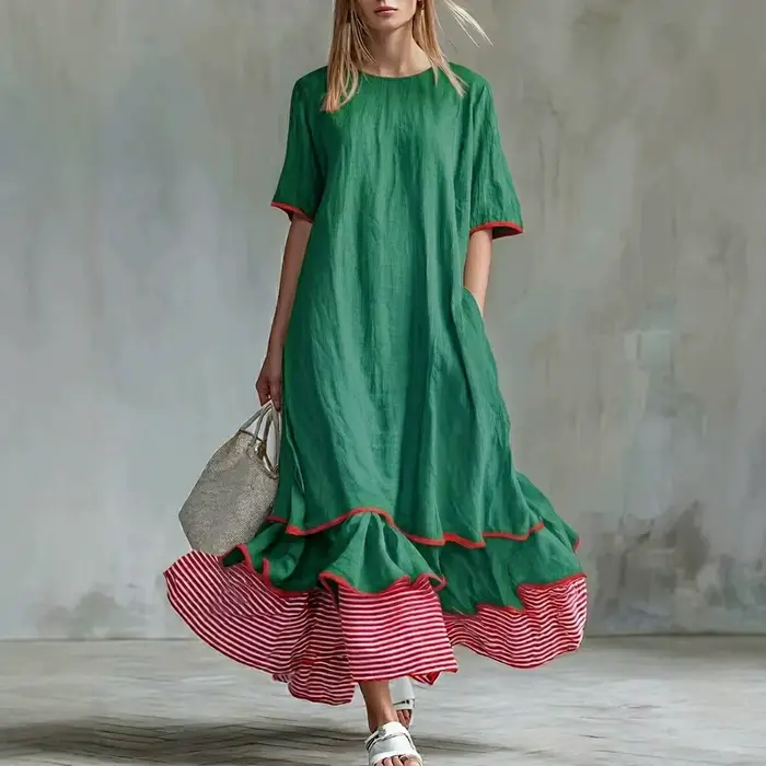 ZANZEA Robe longue d'été en lin pour femme