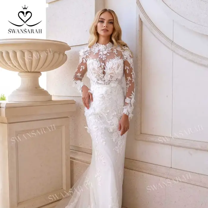 Robe De mariée sirène à manches longues