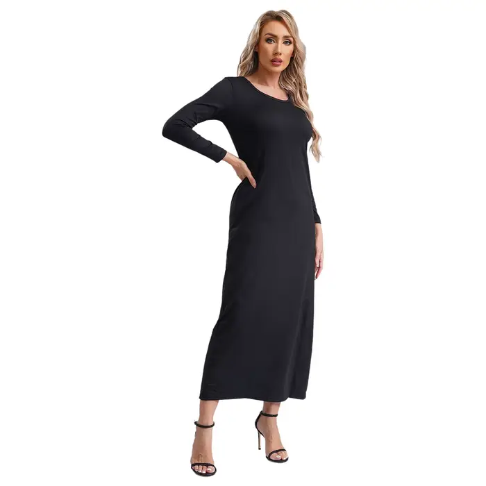 Robe abaya en coton polyester pour femmes élégante et confortable pour prière et occasions spéciales