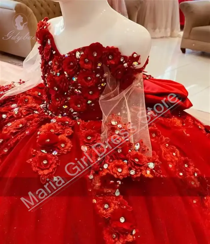 Robe à fleurs rouge pour filles