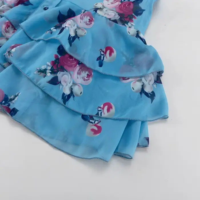 Robe Courte Imprimée Florale Douce pour Femme