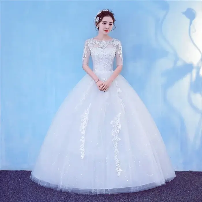 OrGR-Robe de mariée élégante en dentelle