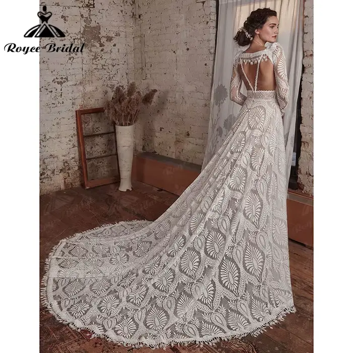 Robe de mariée bohème sexy avec poignées