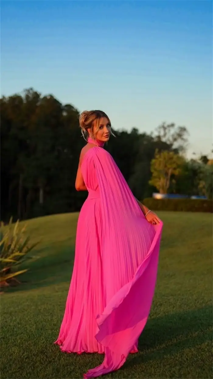 Lucy Rose rouge luxe femme robe de soirée en mousseline de soie cérémonie de mariage femmes élégantes robes de mariée châle pièce formelle personnalisée
