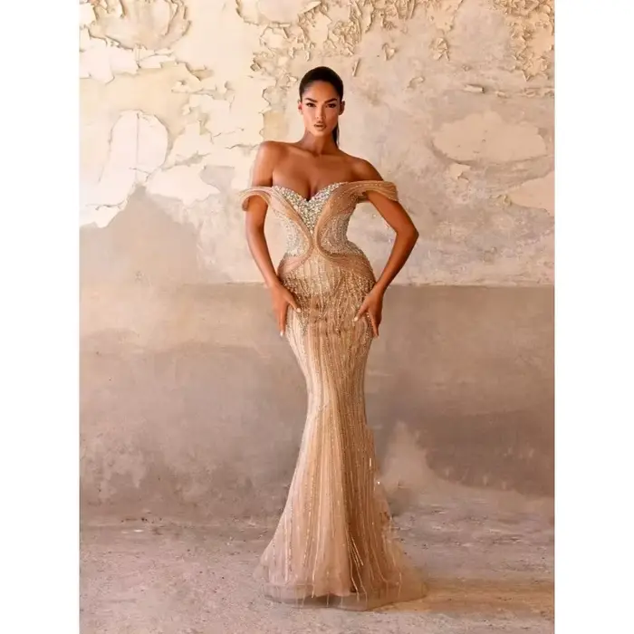 Robe sirène Champagne élégante
