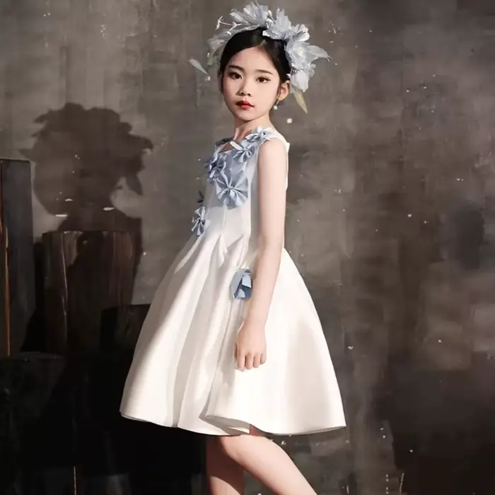 Jill Wish J370 élégant dubaï rose fille robe avec nœud enfants mariage anniversaire vacances fête Pageant