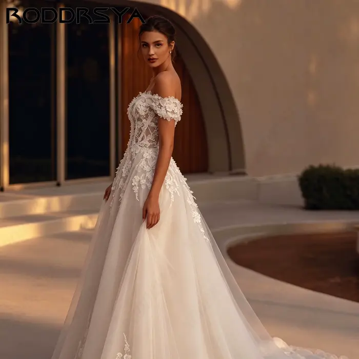 Robe Mariée A-Line Tulle Doux RODDRSYA Personnalisable