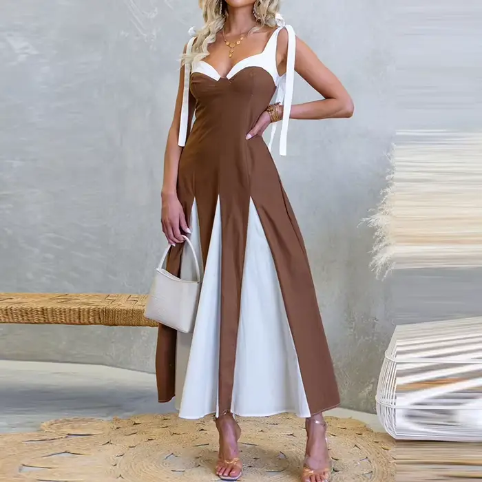 Robe bohème sans manches dos nu