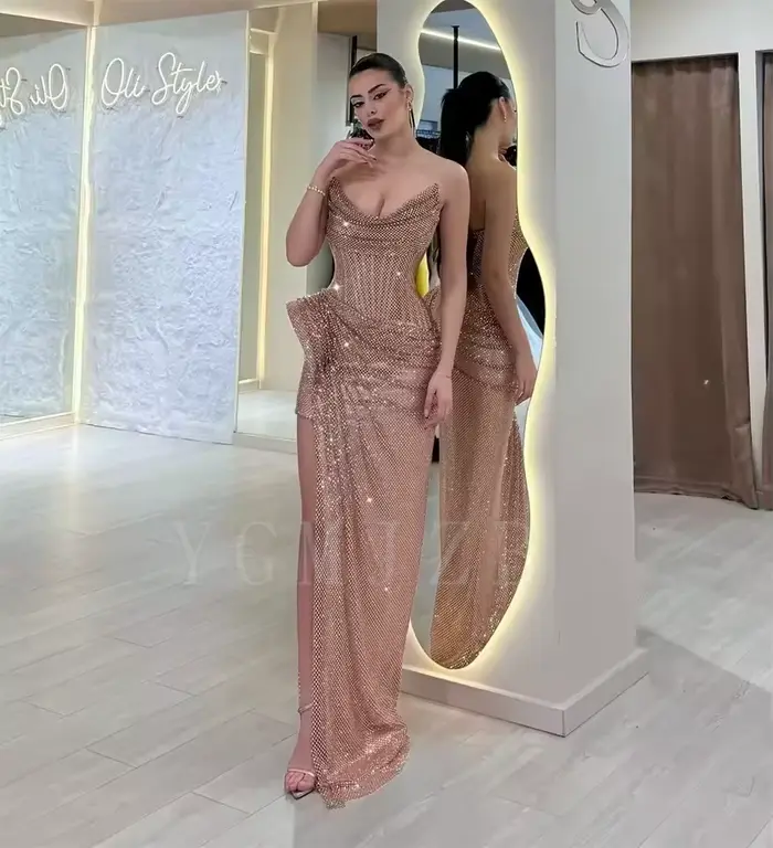 Robes de bal longues or rose 2026