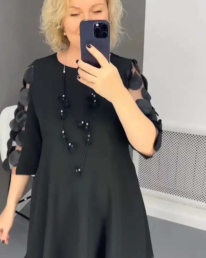 Robe évasée grande taille avec décor de points pour femmes