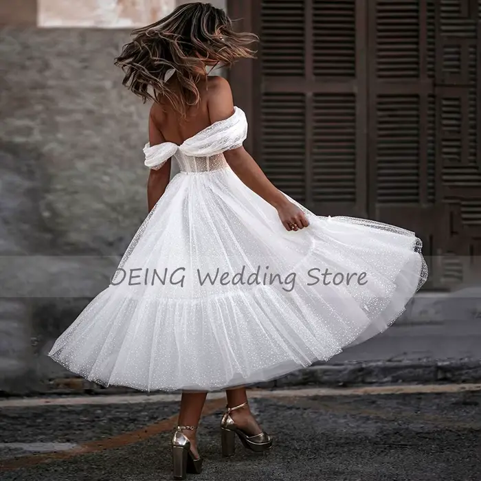 Robes De Mariée courtes pour femmes une ligne Boho
