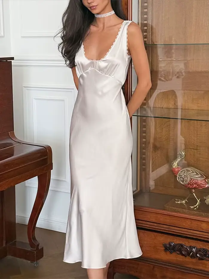 Robe longue en dentelle pour femmes, Sexy, col en v, sans manches, dos nu, drapée, ligne a, été, élégante, nouvelles robes de soirée, 2025