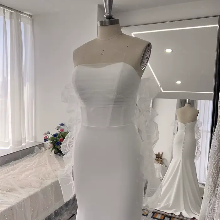 Mryarce – robe de mariée sirène en crêpe extensible