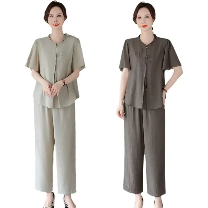 Ensemble deux pièces décontracté léger été chic pour femme occasions spéciales polyvalent confortable style unique