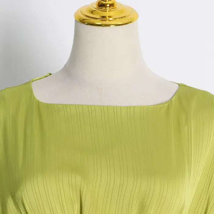 Robe de soirée d'été élégante avec manches bouffantes et décolleté rond pour femmes occasions spéciales soirée cocktail mariage