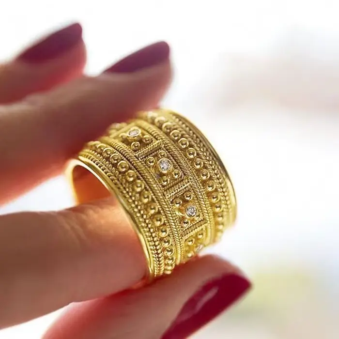 Huitan – bagues de mariage pour femmes, magnifiques, de luxe, large bande, zircone cubique, couleur 