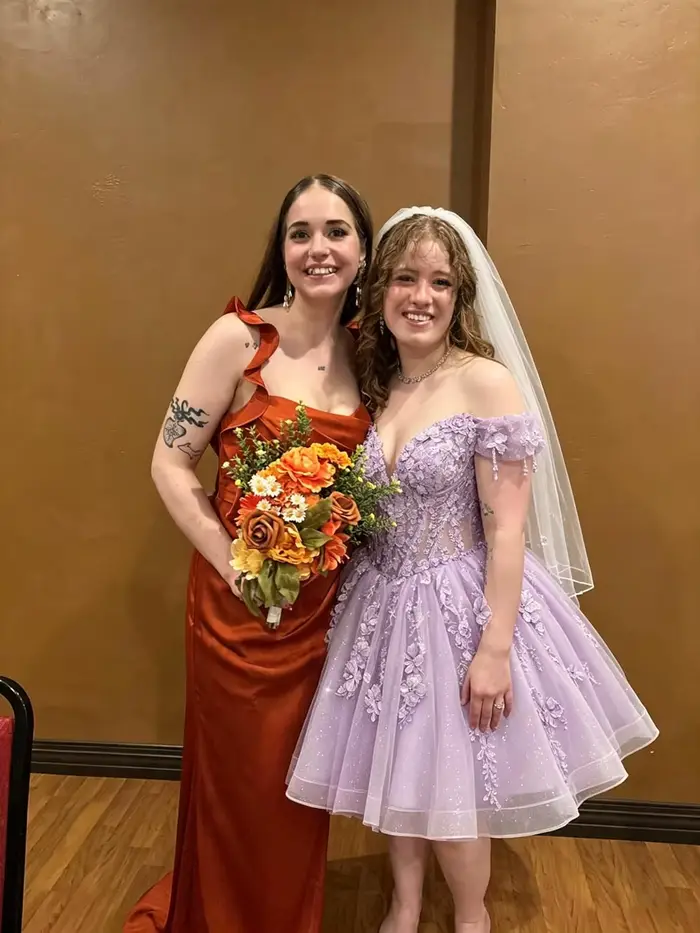 Robes de soirée courtes à fleurs 3D pour adolescentes