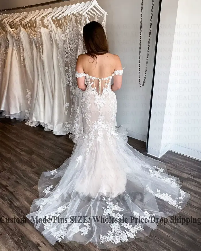 Anna-Robe de Mariée Trompent Personnalisée pour Femme