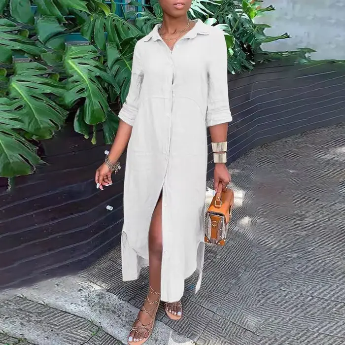 Robe longue en coton pour femmes