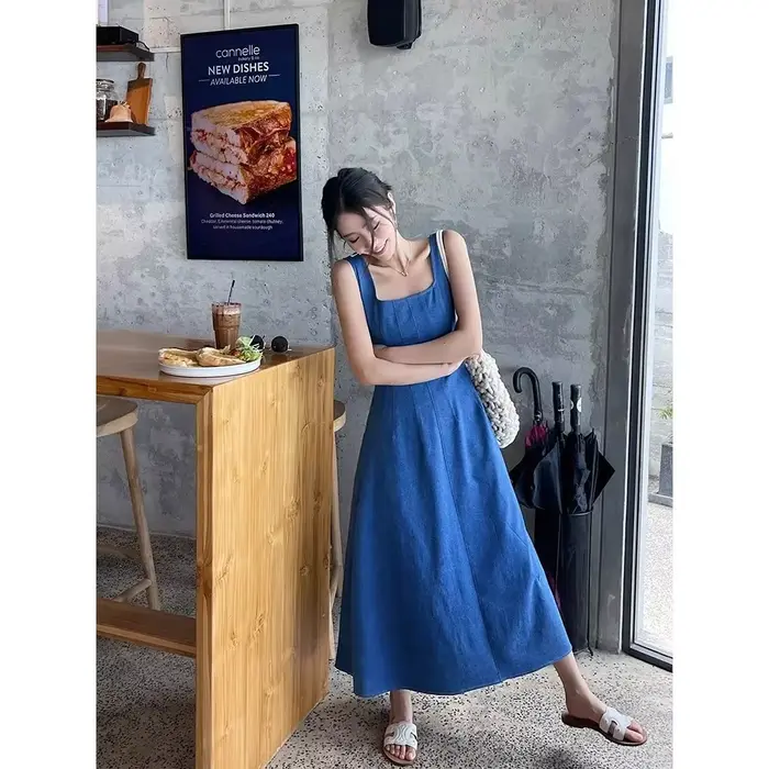 Robe en jean style français pour femme