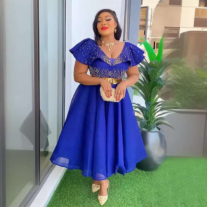 Robes de soirée de mariage africaines grande taille pour femmes