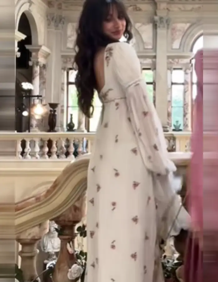 Robe longue florale Cottagecore pour femme