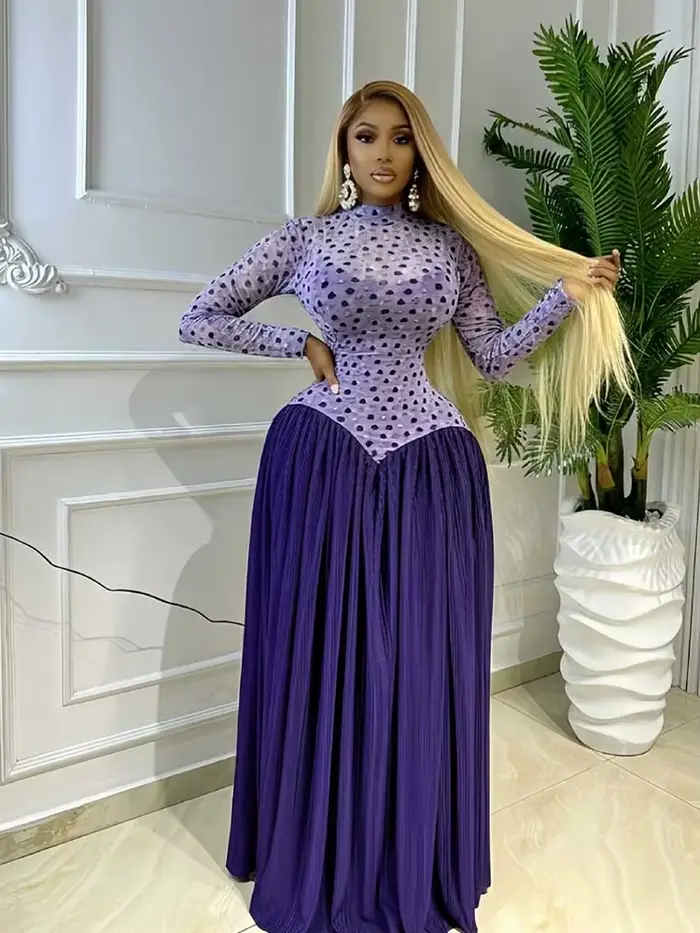 Robe élégante à manches longues pour femmes, coupe trapèze extensible, idéale pour les événements formels et les soirées printemps été