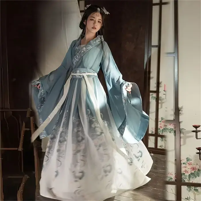 Costume traditionnel chinois Hanfu pour femme, robe de la dynastie Han ancienne, robe de princesse o