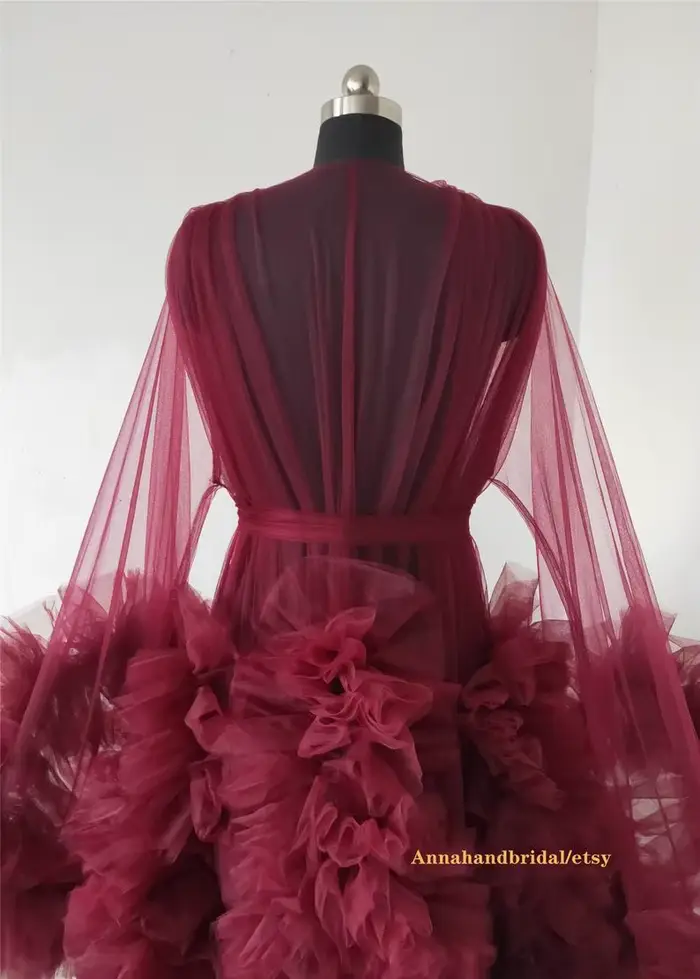 Robe de photographie bordeaux pour femmes