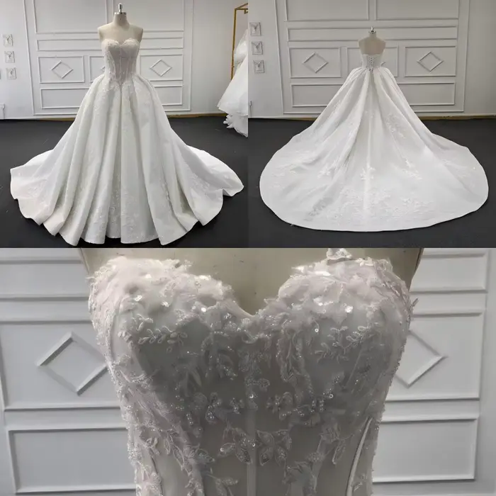 Eslieb-Robe de Mariée Blanche en Dentelle avec Perles Sexy, Décolmétrage en Cœur, Haute Qualité, 202
