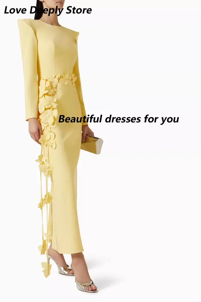 Robe de soirée jaune personnalisée
