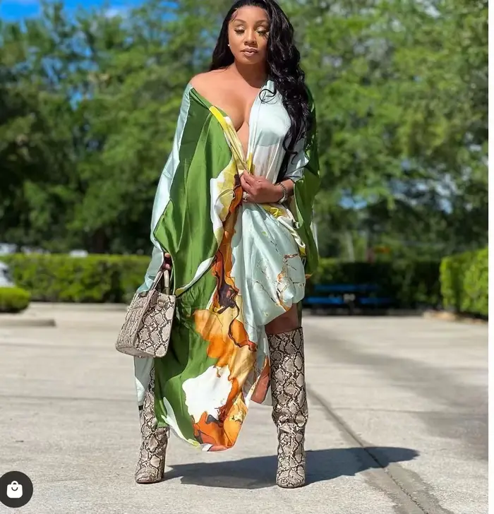 Robe africaine à col en V pour femmes