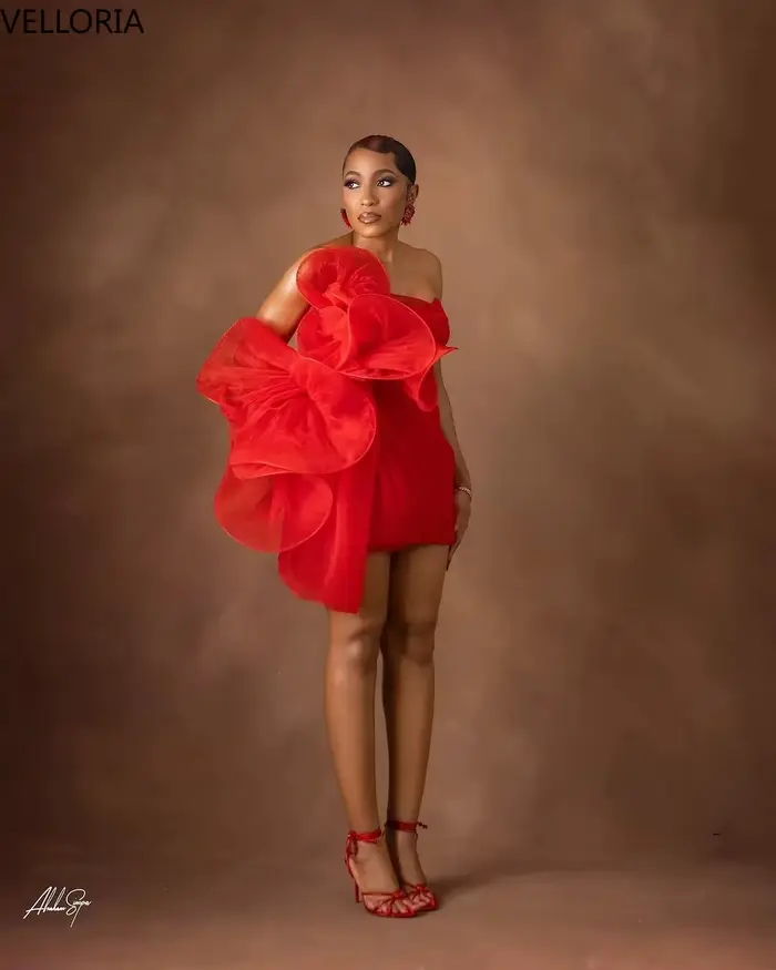 Robe de bal rouge sexy asymétrique à une épaule
