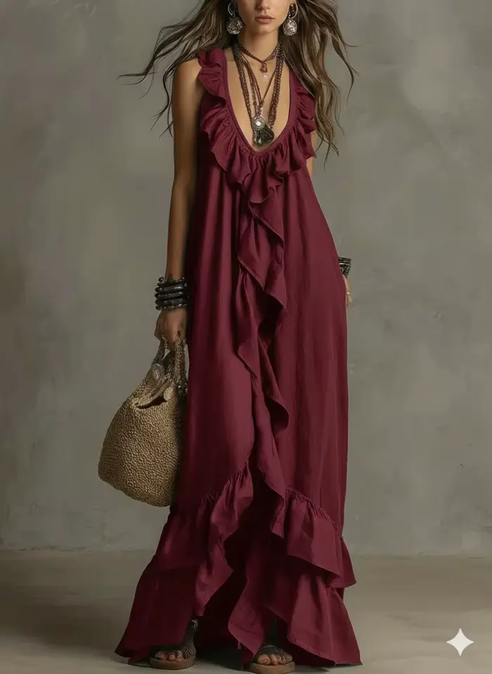 Robe longue décontractée ample