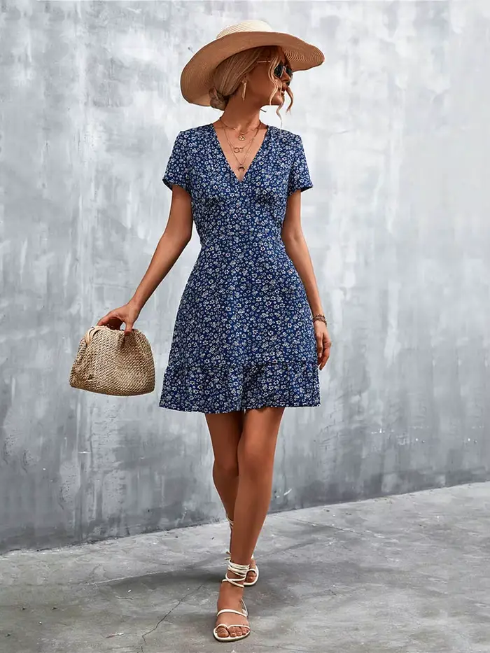 Robe d'été courte style Boho pour femmes