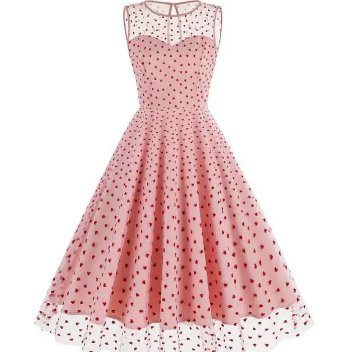 Hepburn-Robe Pin Up Vintage pour Femme