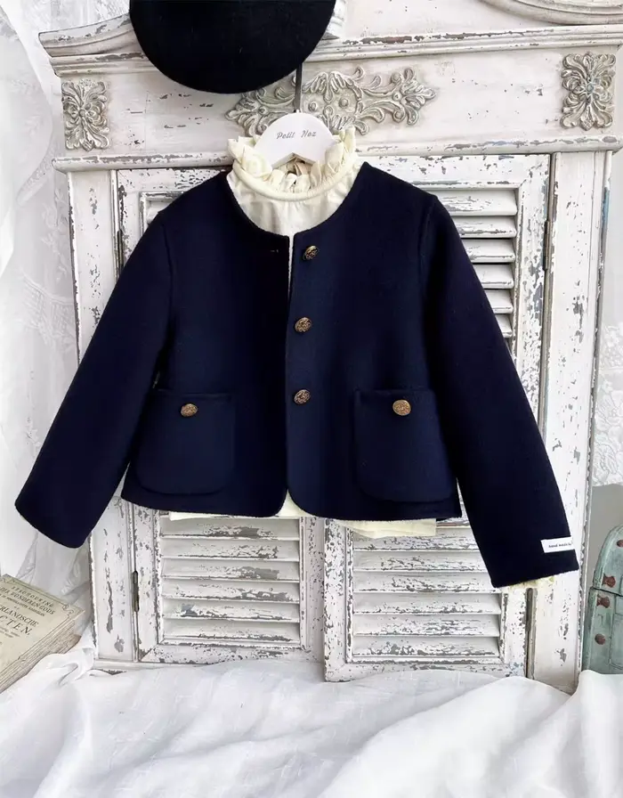 Robe vintage brodée de fleurs à manches longues style collège pour filles 4-6 ans ocassions spéciales automne hiver été