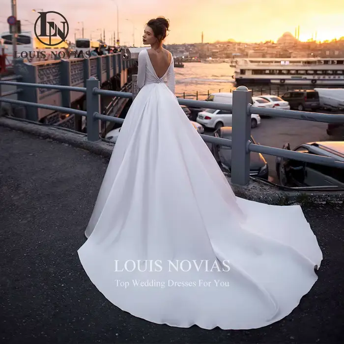 Modiis-Robe de Mariée en Satin pour Femme