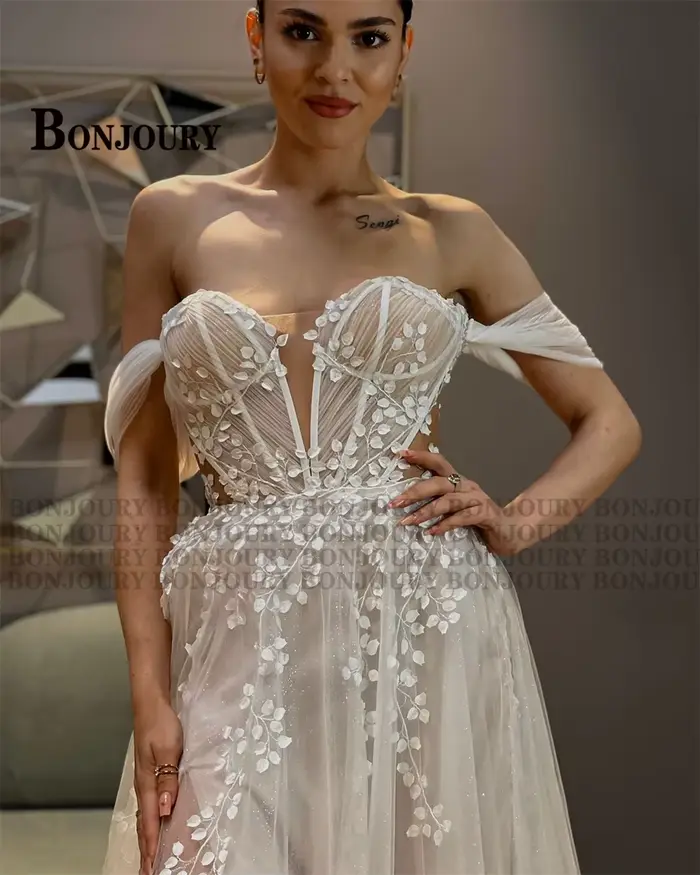 BONChain-Robe de mariée A-Line personnalisée pour femme
