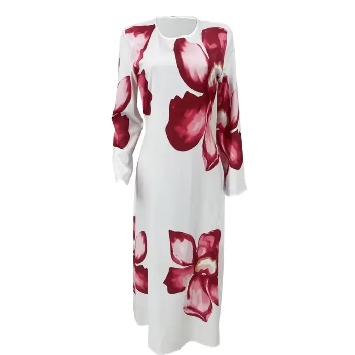 Robe maxi imprimée à manches larges fluides pour femmes élégantes occasions spéciales soirée festive
