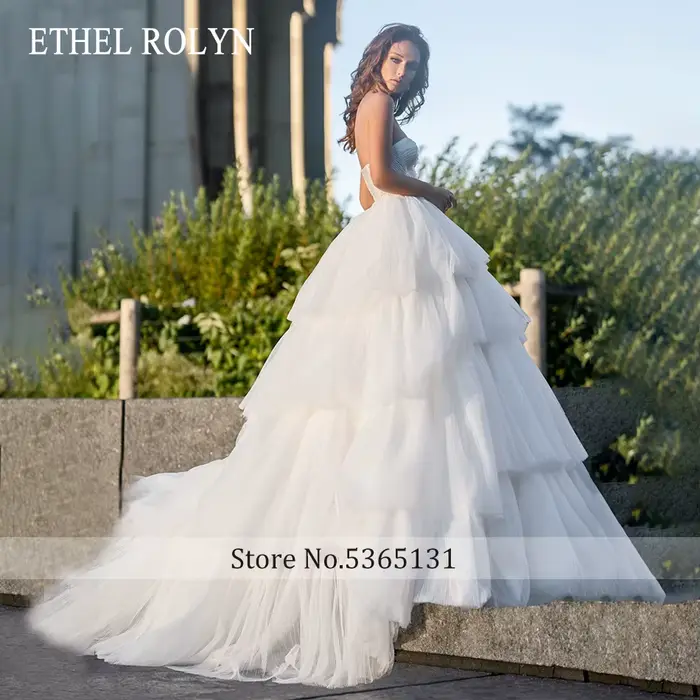 ETHEL ROCirCN-Robe de mariée froncée dos nu