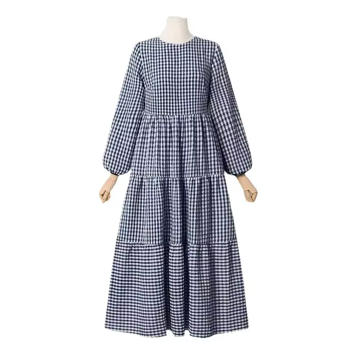 Robe pull à manches longues et col rond pour femme