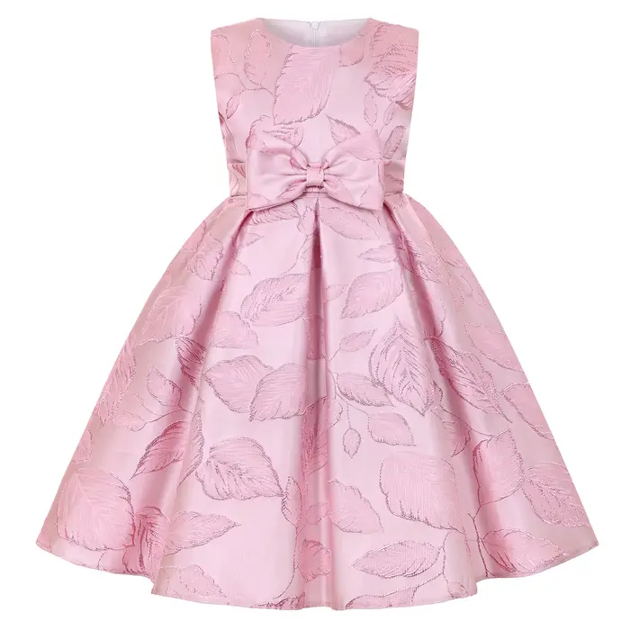 Robe de princesse à nœud papillon pour filles élégante et formelle pour occasions spéciales style européen et américain polyester multi-saisons