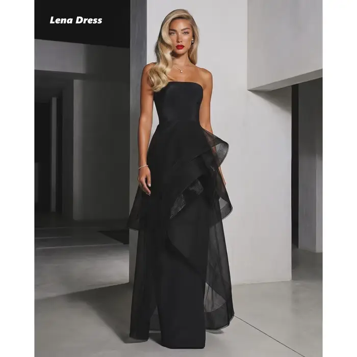 Robes de soirée Lena pour femme, robe élégante, robes de soirée de luxe pour femmes, ligne A, sans m