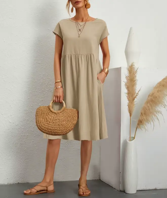 Robe en coton et lin pour femmes