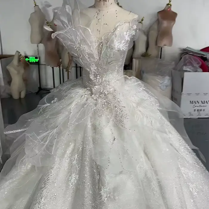 Robe de mariée sexy à lacets sans bretelles, robes vintage à perles, vêtement éducatif exquis personnalisé, collection 2025, occassion mariage, femme, blanc, polyester, organza, décoration perles cristal, style exquis, taille XS-XXXL