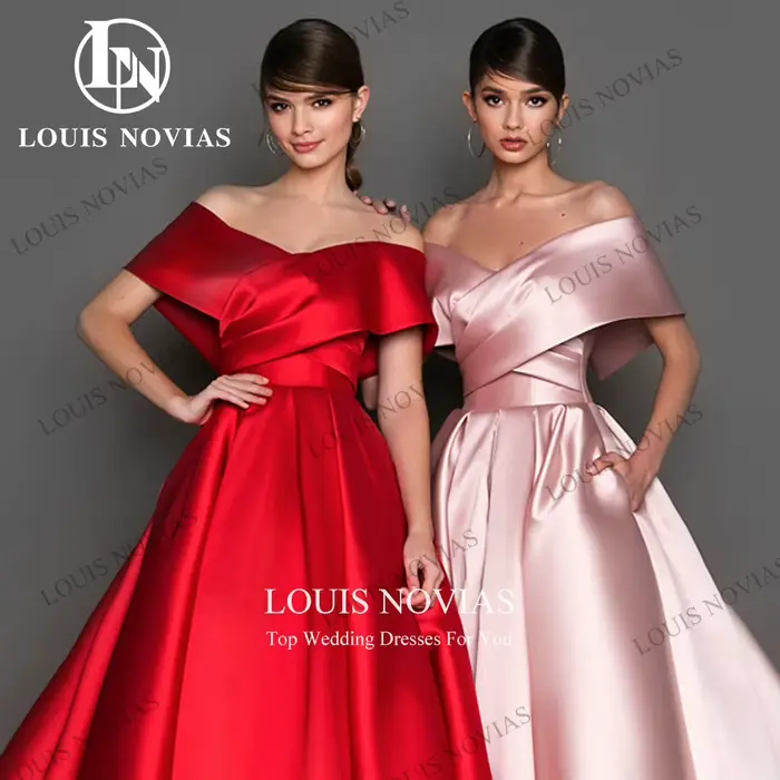 LOUIS NOVIAS robes De soirée pour femmes délicat col en v hors De l'épaule drapé